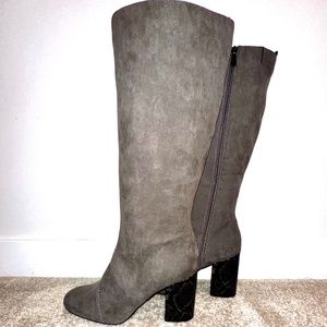 Kenneth Cole Reaction Women’s Gray Faux Suede Tall Boots Size 11 Regular Calf